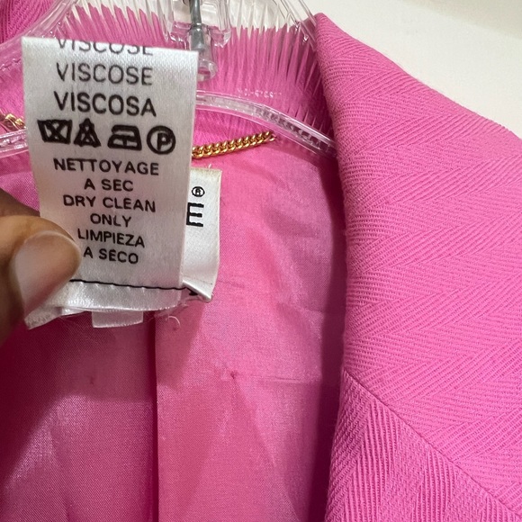CELINE doubled breasted blazer . Pink color. Made in Paris . Size 36 - Picture 5 of 12